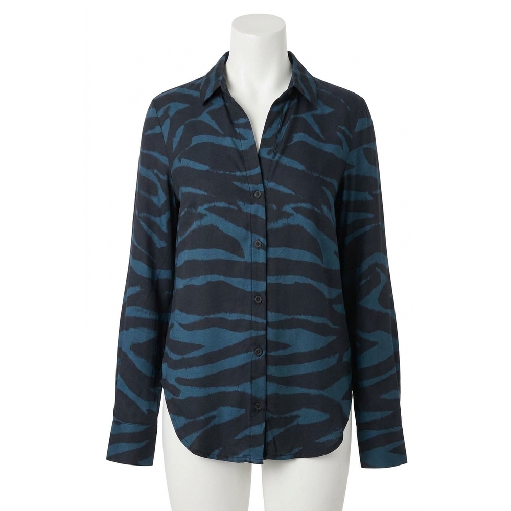 NEW BELLA DAHL flowy bd zebra print shirt in teal